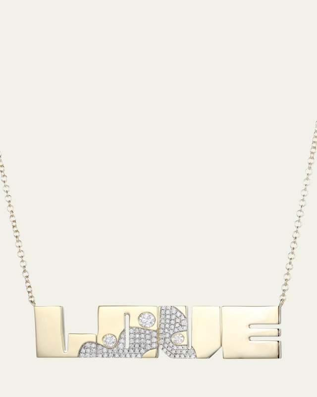 14K Yellow Gold Lava Love Diamond Necklace